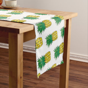 Modern Geometric Yellow Pineapple Pattern Short Table Runner