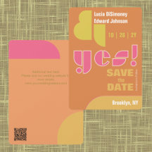 Modern Geometric yes! Burnt Orange Save The Date
