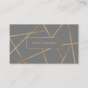 Modern Geometrik Gold Gray Business Card