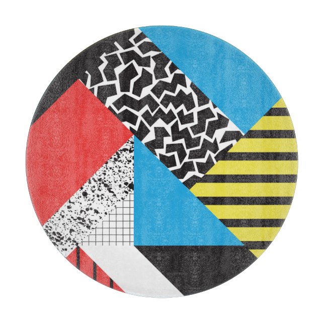 Modern Geometry: Abstract Seamless Style Cutting Board (Front)