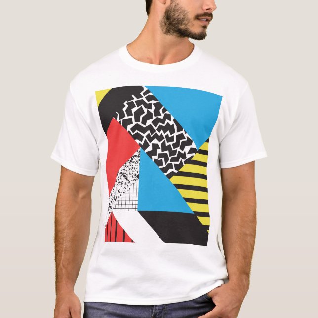 Modern Geometry: Abstract Seamless Style T-Shirt (Front)