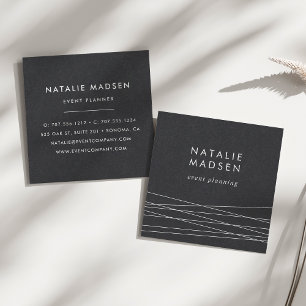 Modern Geometry   Black Square Business Card