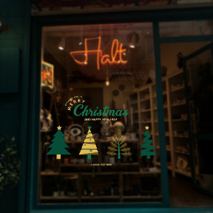 Modern Geometry Christmas Tree Storefront Decor