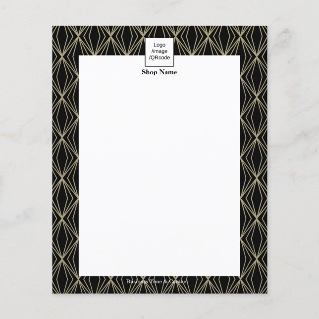 Modern Geometry Pattern Black Flyer (Front)