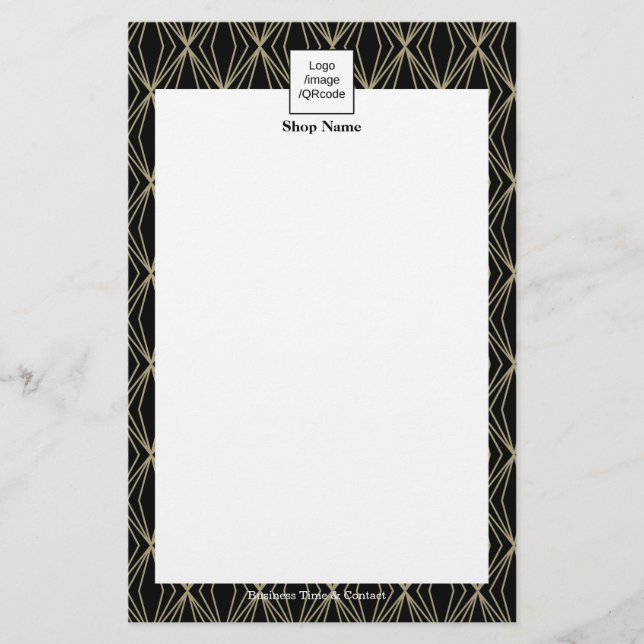 Modern Geometry Pattern Menu Black (Front)