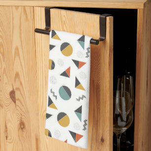 Modern Geometry Shapes Tea Towel