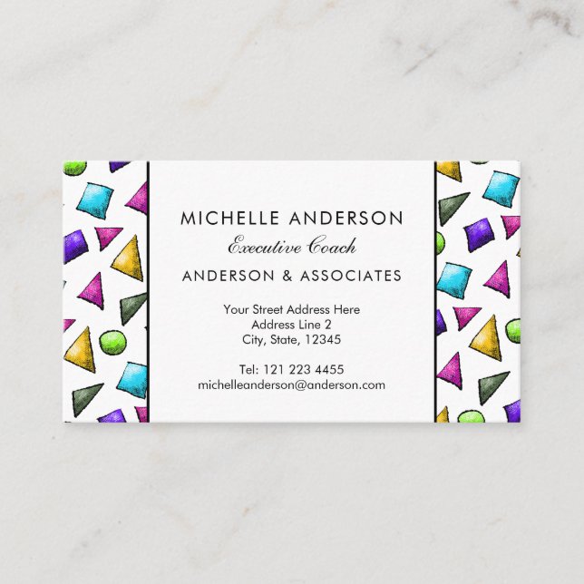 Modern Geometry Trigonometry Lesson Business Card (Front)