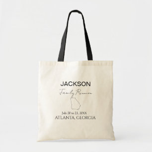Modern Georgia Map Vacation Family Reunion    Tote Bag