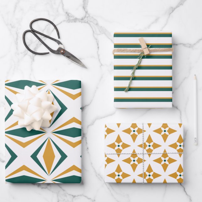 Modern Geos Series 3 Set of Wrapping Paper (Front)