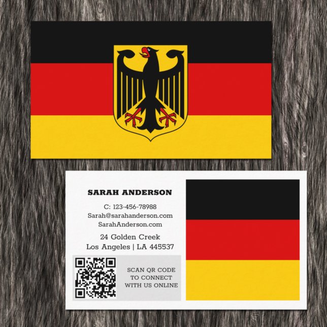 Modern Germany, Business Card, German Flag QR Code Card (Creator Uploaded)