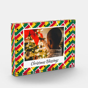Modern GHANA FLAG Christmas Keepsake Photo Block