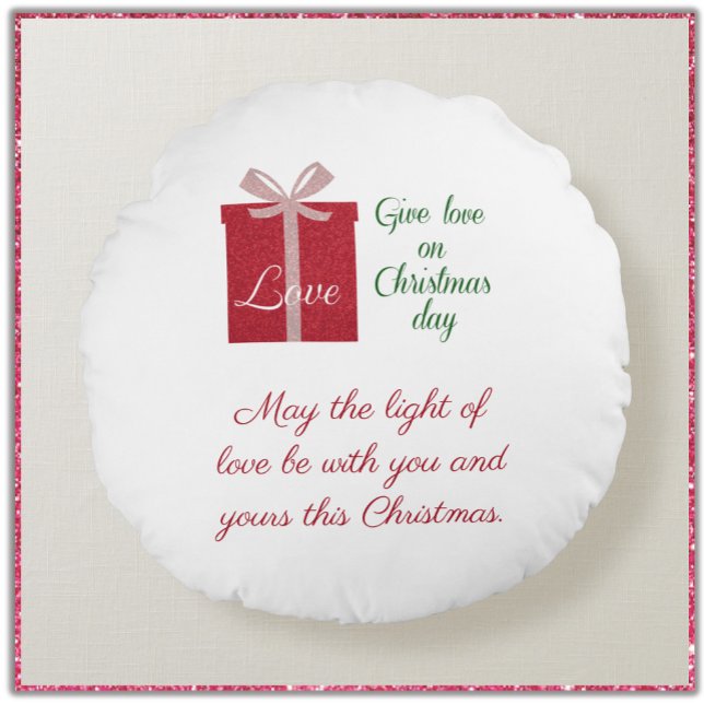 Modern Gift of Love for Christmas Round Cushion (Creator Uploaded)