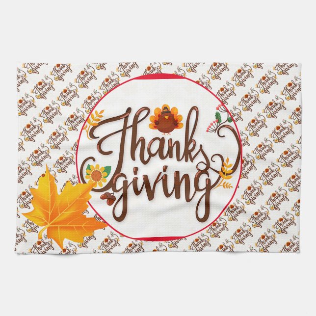 Modern Gift Thanksgiving Best Tea Towel (Horizontal)
