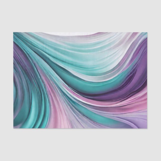 Modern Gift Wrapping-Purple and Teal= Tissue Paper (Front)