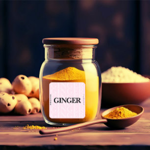 Modern Ginger Ground Powder Pink Black  Square Sticker