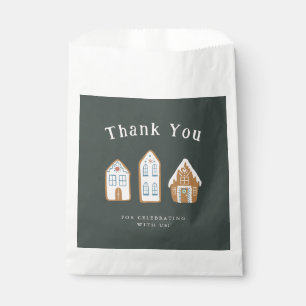Modern Gingerbread House Boy Baby Shower Favour Bag