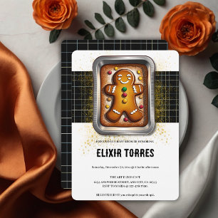 Modern Gingerbread in Pan Baby Shower Invitation