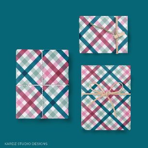 Modern Gingham Gift  Wrapping Paper Sheet