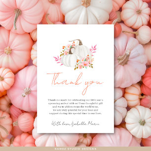 Modern Gingham Little Pumpkin Baby Shower Thank You Card
