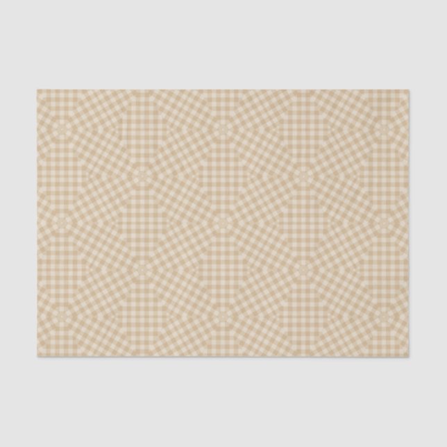 Modern Gingham Pattern - Beige Tissue Paper (Front)