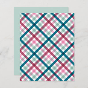 Modern Gingham Teal Magenta Pink Pattern Scrapbook