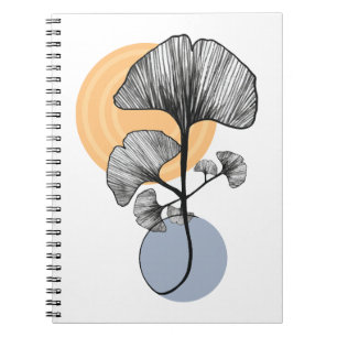 Modern Ginkgo Leaf Botanical Notebook