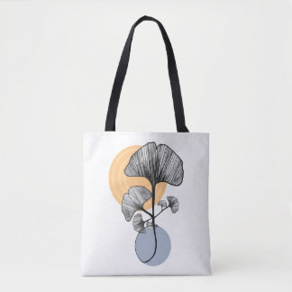 Modern Ginkgo Leaf Botanical Tote Bag