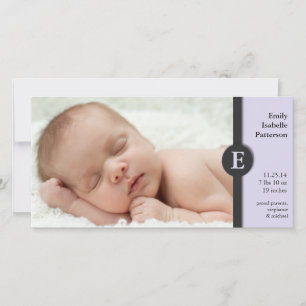 Modern Girl Baby Birth Announcement Photocard