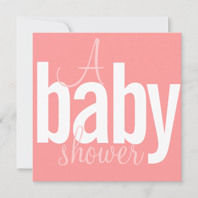 Modern Girl Baby Shower Invitations (Front)