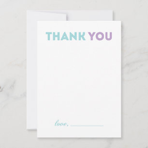 Modern Girl Baby Shower - Thank you note card