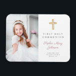 Modern Girl First Communion Photo Picture Magnet<br><div class="desc">Personalized Modern Girl First Communion Photo Picture.</div>