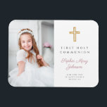 Modern Girl First Communion Photo Picture Magnet<br><div class="desc">Personalized Modern Girl First Communion Photo Picture.</div>