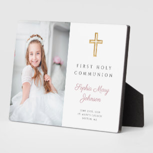 Modern Girl First Holy Communion Photo Plaque
