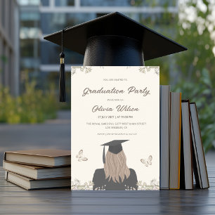 Modern Girl Graduate Party Invitation