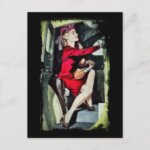 Modern Girl in Nylons Postcard