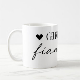 Modern Girlfriend To Fiancee Engagement Gift Black Coffee Mug