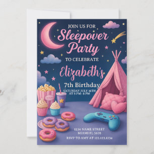Modern Girls Slumber Party Card