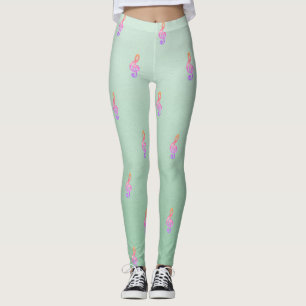 Modern Girly Adorable Cute,Violin Key Leggings