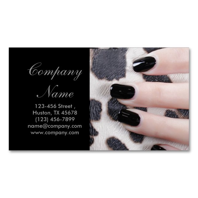 modern girly beauty fashion nail salon nail artist 	Magnetic business card (Front)