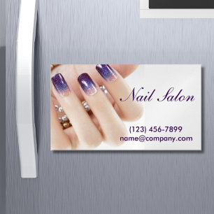 modern girly beauty ombre nail artist nail salon 	Magnetic business card
