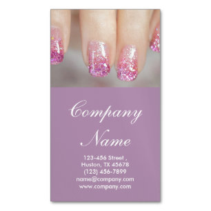 modern girly beauty salon fashion nail artist 	Magnetic business card
