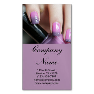modern girly beauty salon fashion nail artist 	Magnetic business card