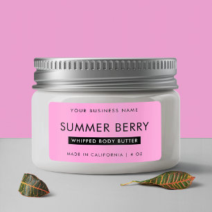 Modern Girly Black & Pink Whipped Cosmetic Jar Label