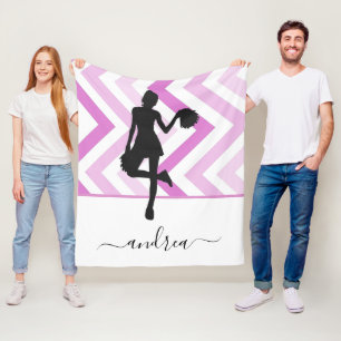 Modern Girly Cheer Pink Cheerleader Cute Name Fun Fleece Blanket