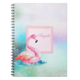 Modern Girly Colourful,Adorable Flamingos Notebook