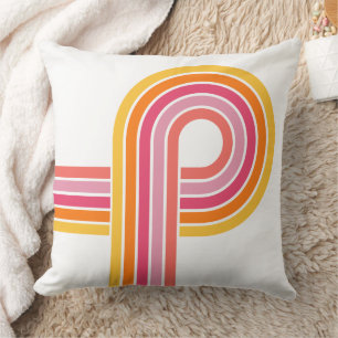 Modern Girly Colours Bold Curved Stripes Pattern Cushion