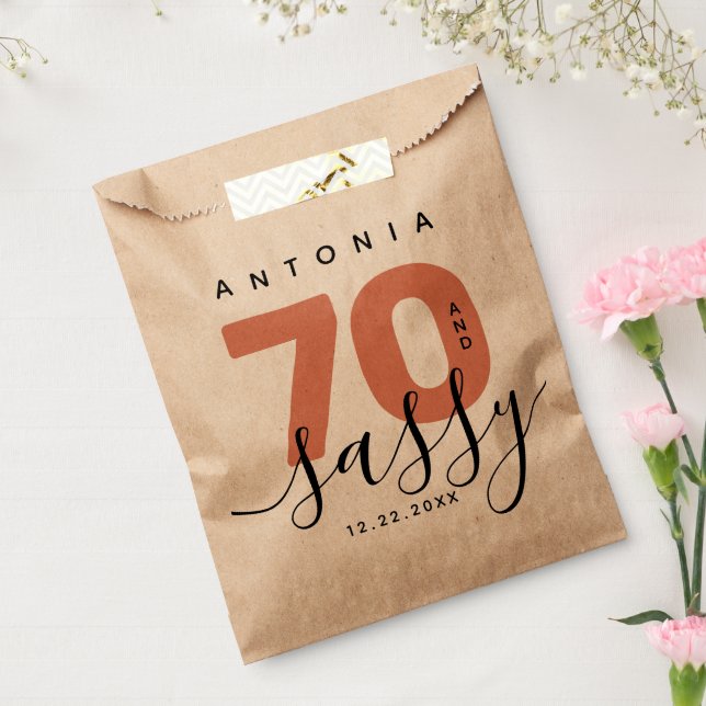 Modern Girly Copper 70 and Sassy Favour Bag (Sealed)