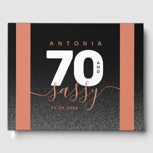 Modern Girly Copper 70 and Sassy Guest Book