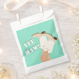 Modern Girly Cowgirl Boots Legs Stars Yeehaw Mint Favour Bag