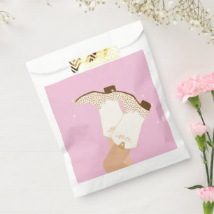 Modern Girly Cowgirl Boots Stars Pink   Favour Bag